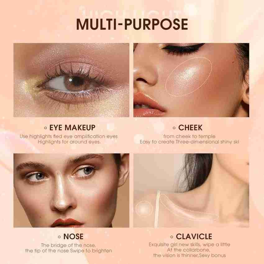 YAWI Highlighter Makeup Palette Glitter for Face Body Cheek