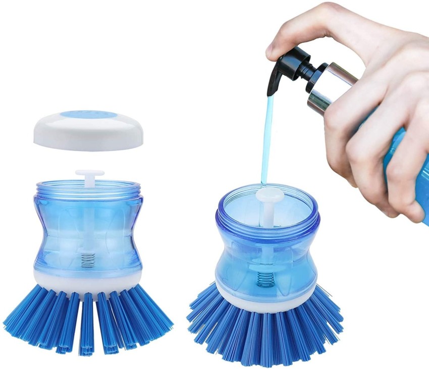 Kitchen Wash Pot Dish Brush Washing Utensils with Washing Up Liquid Soap  Dispenser Household Cleaning Accessories