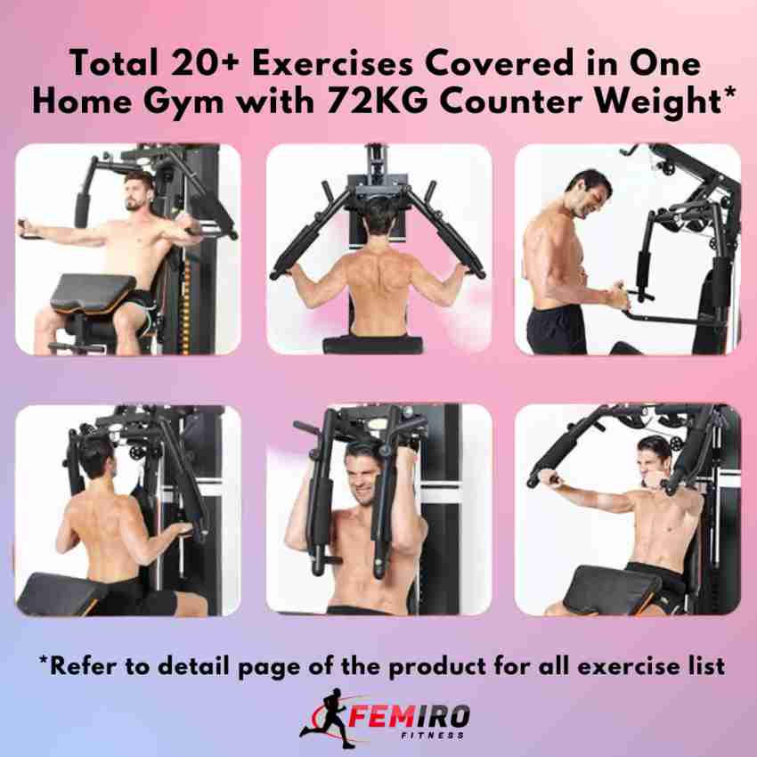 Femiro Fitness 72 kg HG-212 Home Gym Combo Price in India - Buy Femiro  Fitness 72 kg HG-212 Home Gym Combo online at