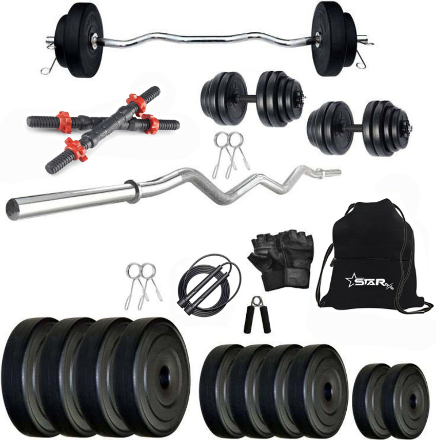 STARX 50 kg PVC with 3ft Rod and Accessories Home Gym Combo Price