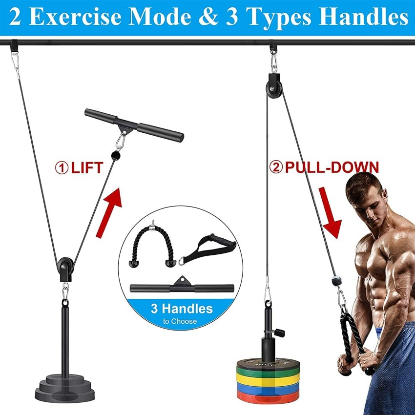 IRIS Fitness Lift Pulley System Gym - Upgraded LAT Pull Down Cable