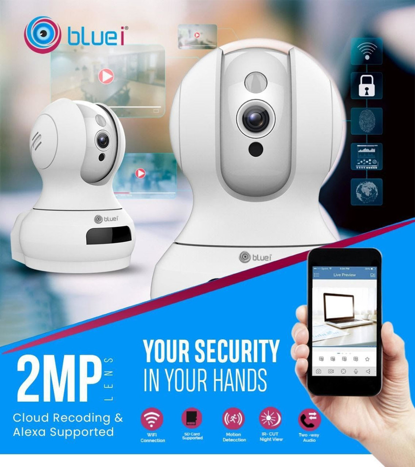 Bluei Cloud Recording Alexa Supported Pan Tilt Wi Fi 1080p 2MP