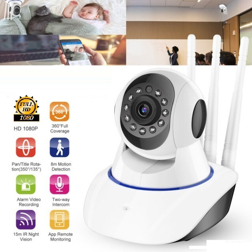 OSHSIZ Indoor Wireless 360 PTZ Camera Live View 2 way Audio Alarm