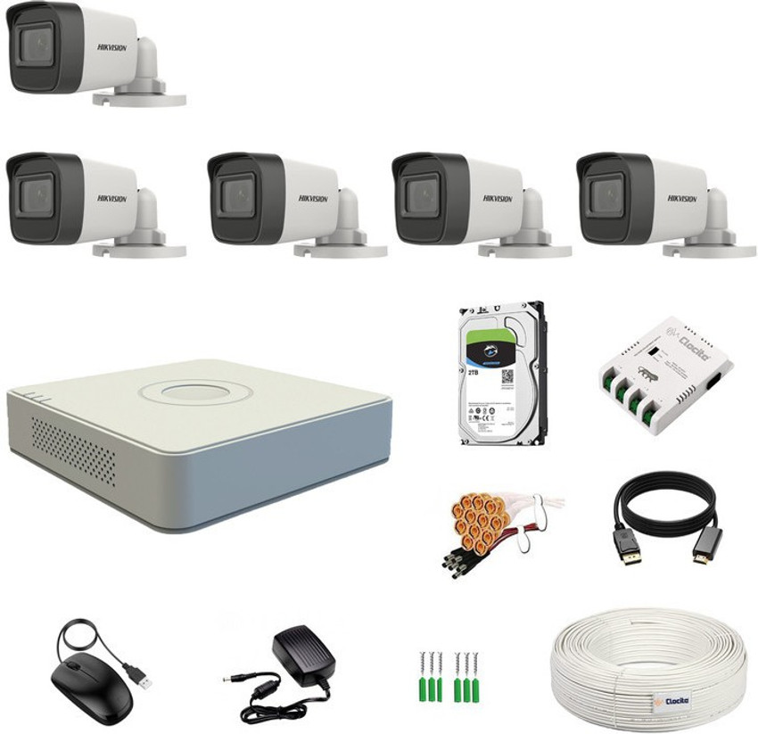 HIKVISION 5MP 5 Bullet Cameras Audio Recording Clocite