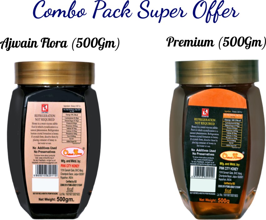 Orchard Honey|Combo|Ajwain+Premium|100% Pure|Natural|No Additives