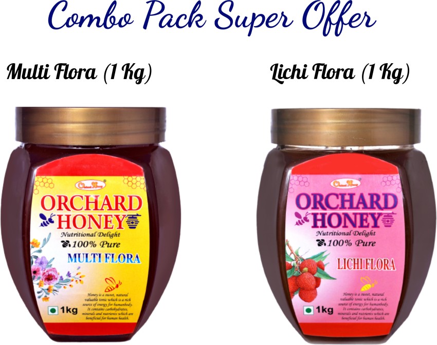 Orchard Honey|Combo|Multi Flora+Lichi|100% Pure|Natural|No