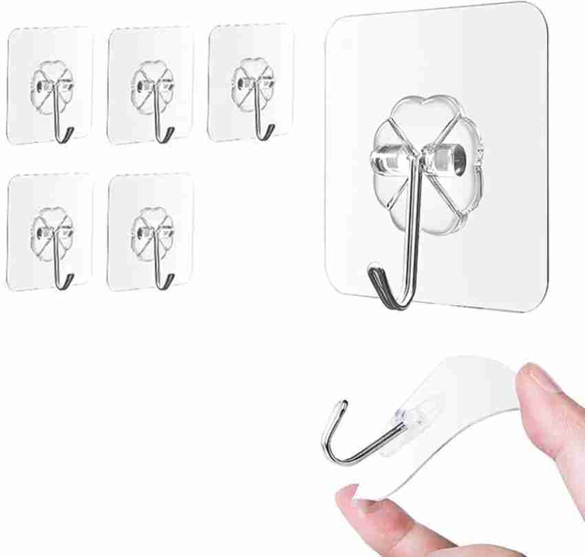 uvcrafts Multipurpose Transparent Sticky Plastic&Stainless Steel Strong  Adhesive Wall Hook 5 Price in India - Buy uvcrafts Multipurpose Transparent  Sticky Plastic&Stainless Steel Strong Adhesive Wall Hook 5 online at