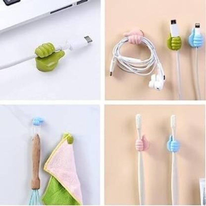 Multifunctional Clip Holder Thumb Hooks Wire Organizer Wall Hooks