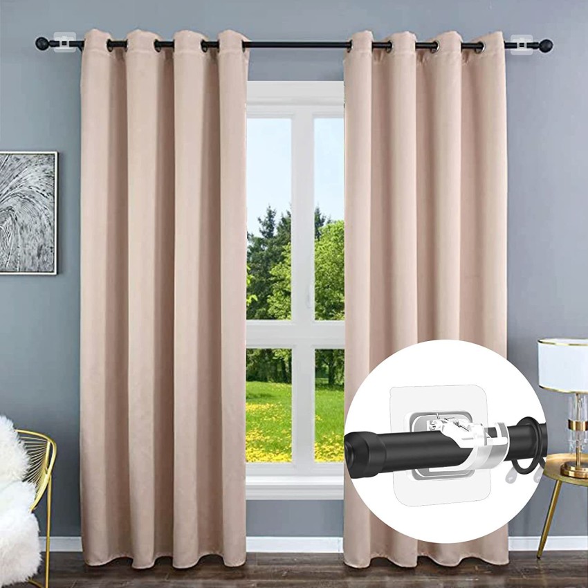 Self Adhesive Hooks Punch-free Curtain Rod Clip Hook Shower Curtain Rod  Hanging