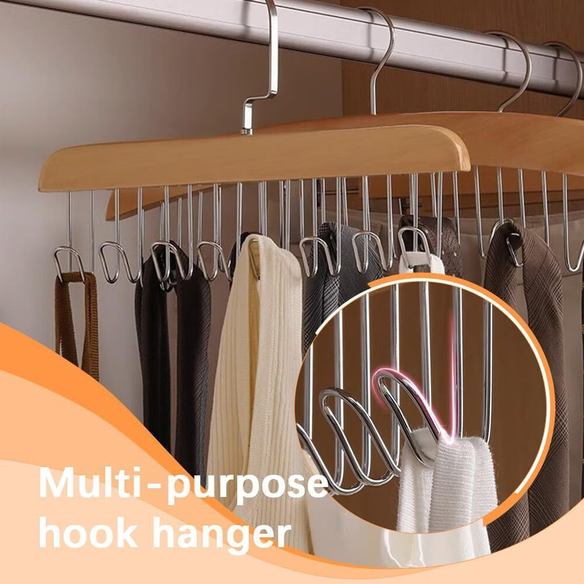 Ethnic Forest Adjustable 8 Hooks Closet Wooden Hanger for Lingerie Belt Scarf Tie Garments Hook Rail 8 Price in India Buy Ethnic Forest Adjustable 8 Hooks Closet Wooden Hanger for Lingerie