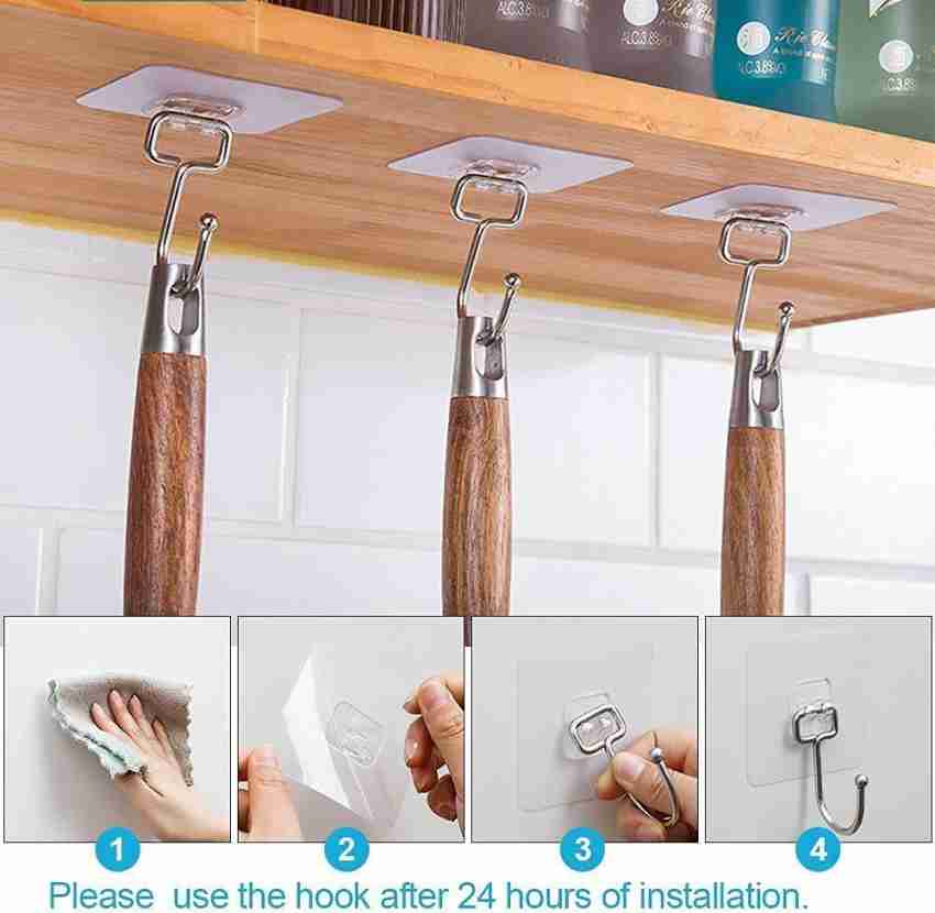  IFAMIO 30 Pack Double Sided Adhesive Wall Hooks Self-Adhesive  Nail Free No Damage Multi-Purpose Hooks Clear Picture Hanging Sticky Wall  Hooks for Bathroom Kitchen Office Hanging : Home & Kitchen