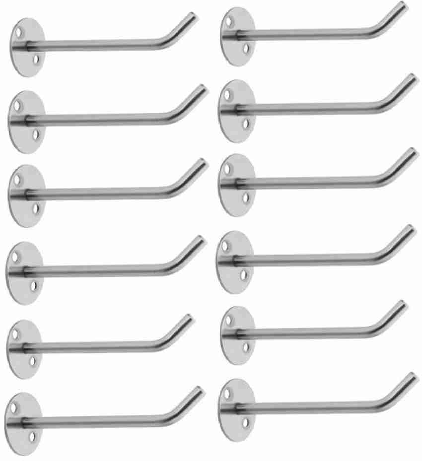 Set of 16 small stainless steel hooks (6 cm, silver) - Wood, Tools & Deco