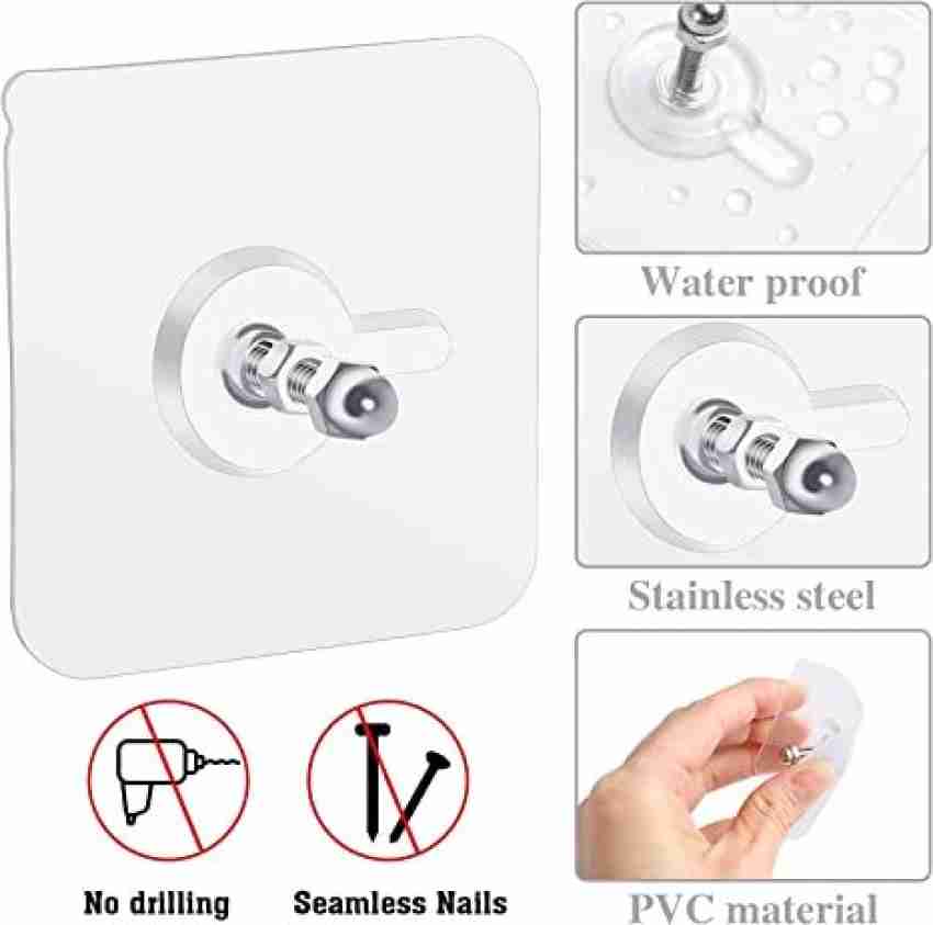 8 Pcs Self Adhesive Hooks, Sticky Wall Hooks Stainless Steel Adhesive Wall  Hanger Black Anti-Rust Waterproof Sticky Hooks for Kitchen Bathroom Office  Toilet Hanging Coats , No Drill Glue Needed