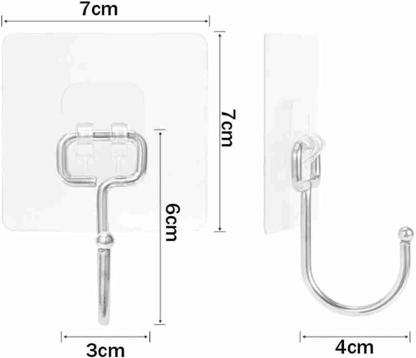 Transparent Adhesive Hooks Utility Hooks 44 lb/ 20 kg(Max), Heavy Duty Coat  Hooks Waterproof and Oilproof Reusable Seamless Hooks, Reusable Wall Hook