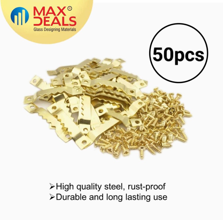 max deals Small Sawtooth Hook of Steel 50 pcs with 100 Pcs Screws Hook 2  Price in India - Buy max deals Small Sawtooth Hook of Steel 50 pcs with 100  Pcs