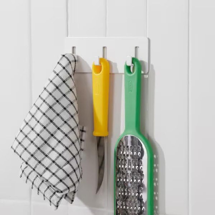 IKEA Digital Shoppy GALTBOX Rack with 3 Hooks, self-Adhesive/White