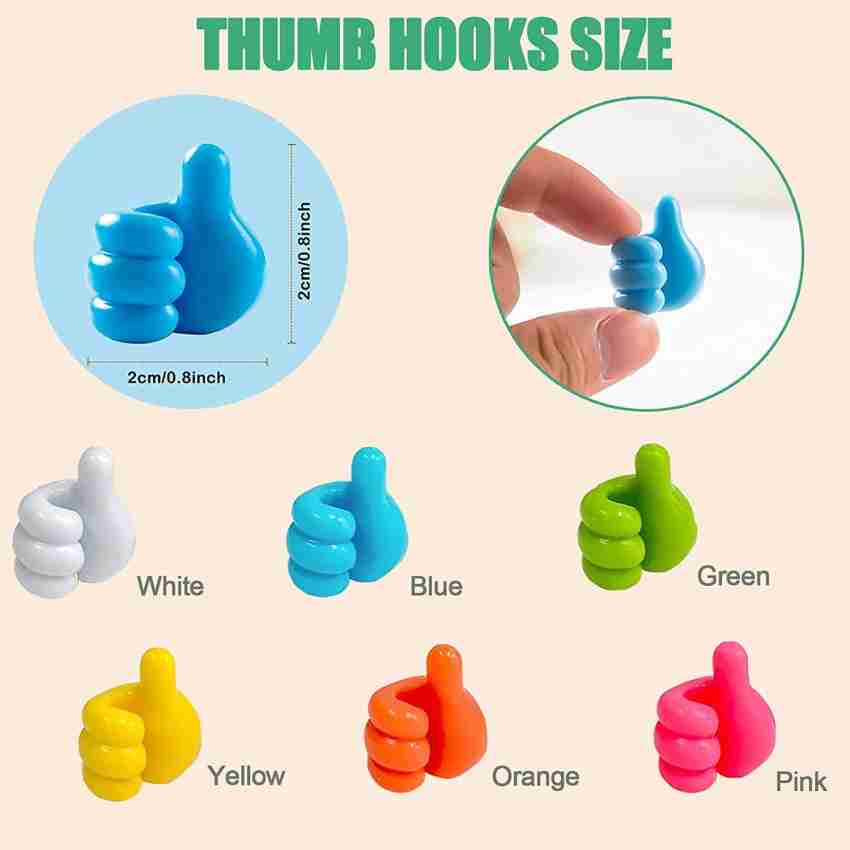 1pc Creative Thumb-shaped Plug Hook, Wall-mounted, No Need To Drill,  Multifunctional, Suitable For Organizing Data Cables And Small Items