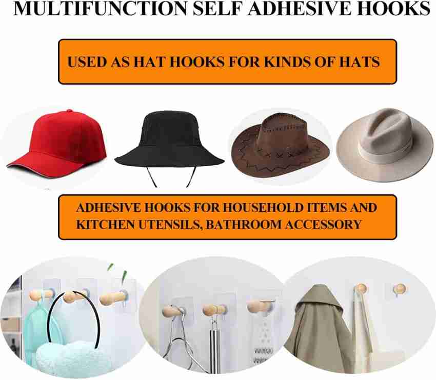 Power Up Adhesive Hooks Hat Hooks Wall Mounted Hat Hanger Wall