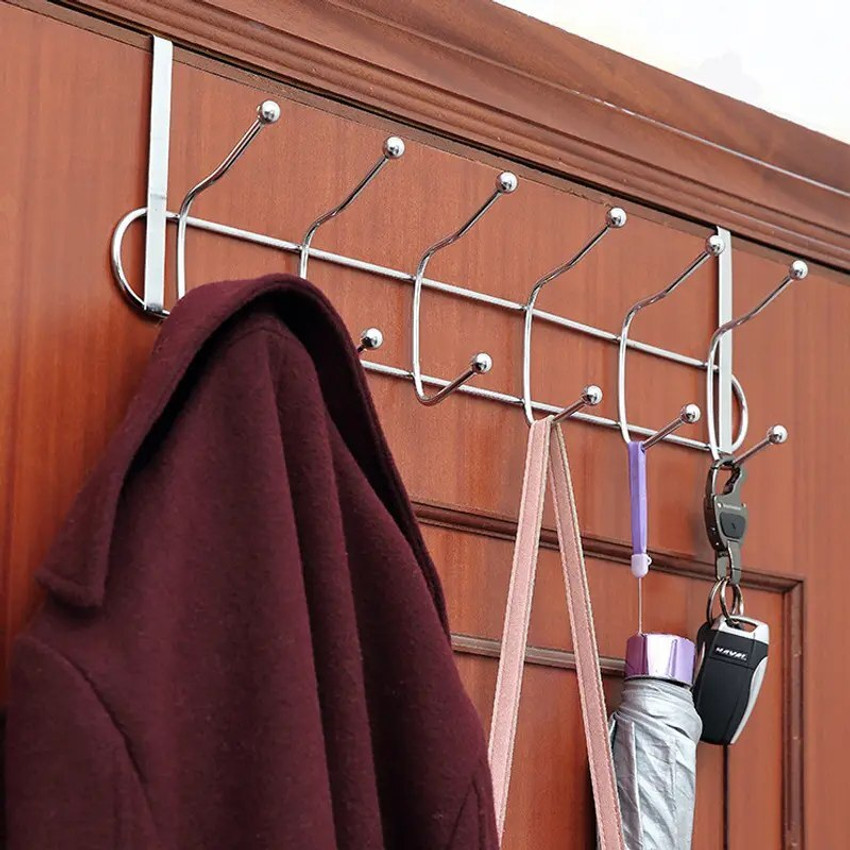 Brijshi Door Hook Hanger Organizer Metal Chrome Finish Wall Rack Hanging Hooks 12 Hooks Door Hanger Price in India Buy Brijshi Door Hook Hanger Organizer Metal Chrome Finish Wall Rack Hanging