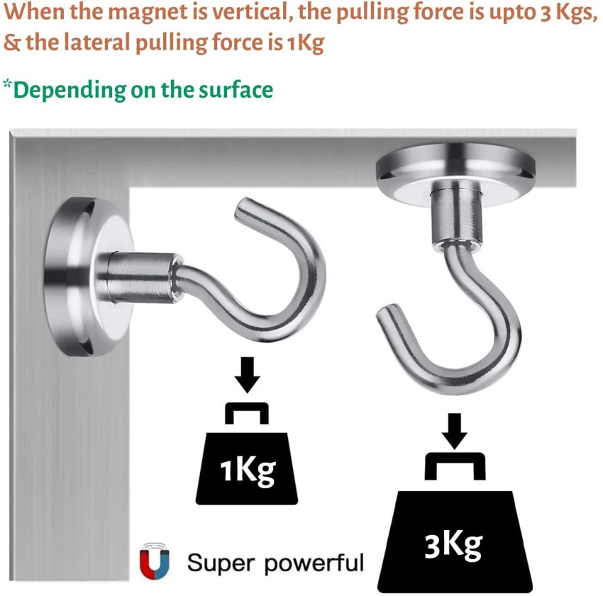TurtleGrip Neodymium Strong Magnetic Hooks Heavy Duty Swivel Hook