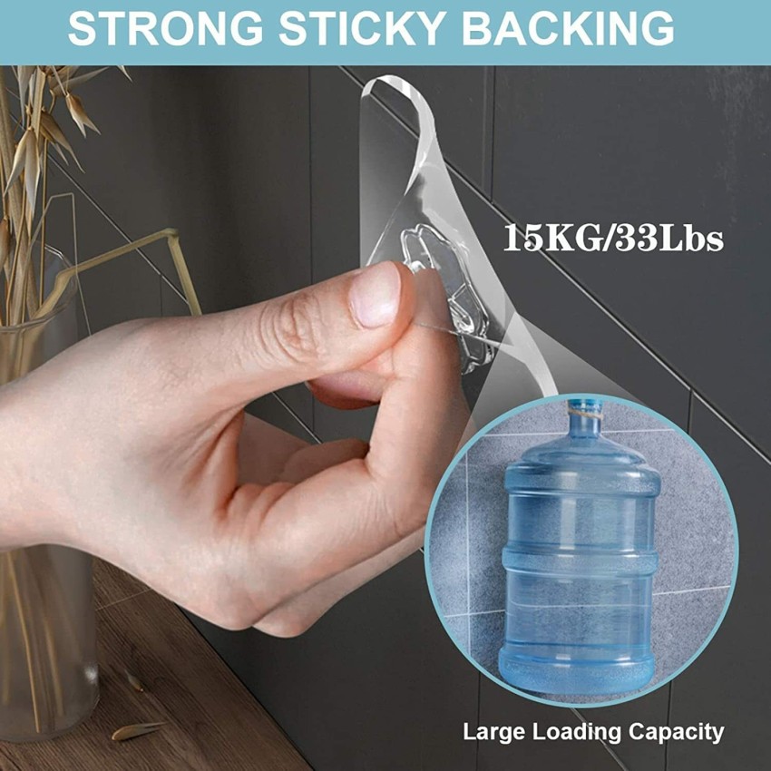 GOLDINKS Pack of 10 Strong Self Adhesive Wall Hooks Sticky for Hanging,Transparent  Hook 10 Price in India - Buy GOLDINKS Pack of 10 Strong Self Adhesive Wall  Hooks Sticky for Hanging,Transparent Hook