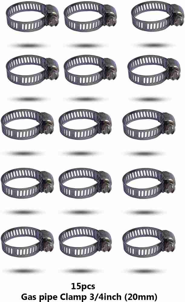 ESEKSAFAR Heavy duty 15pcs Gas Pipe Hose Clamp Clip size