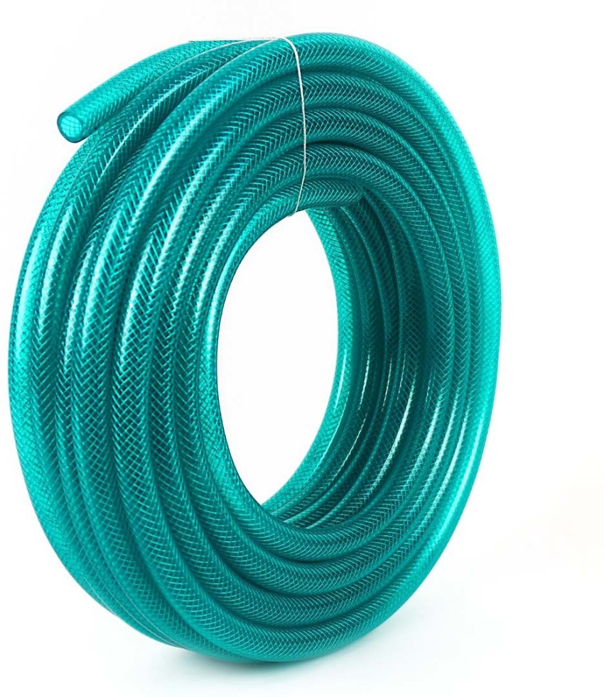 KUBER INDUSTRIES 10000001054860 Basic PVC with Nylon Braided Water Pipe 15  Meter, Water Pipe for Garden, Green