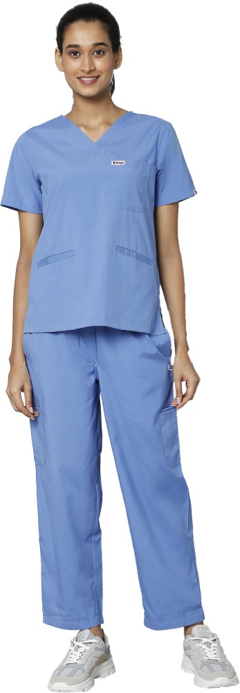 Knya med Women's Long Sleeves Underscrubs Gown Hospital Scrub