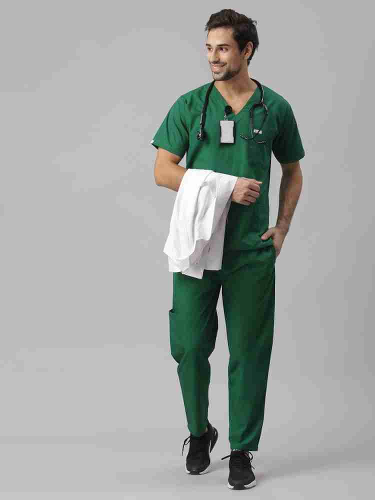 Green scrub dress top