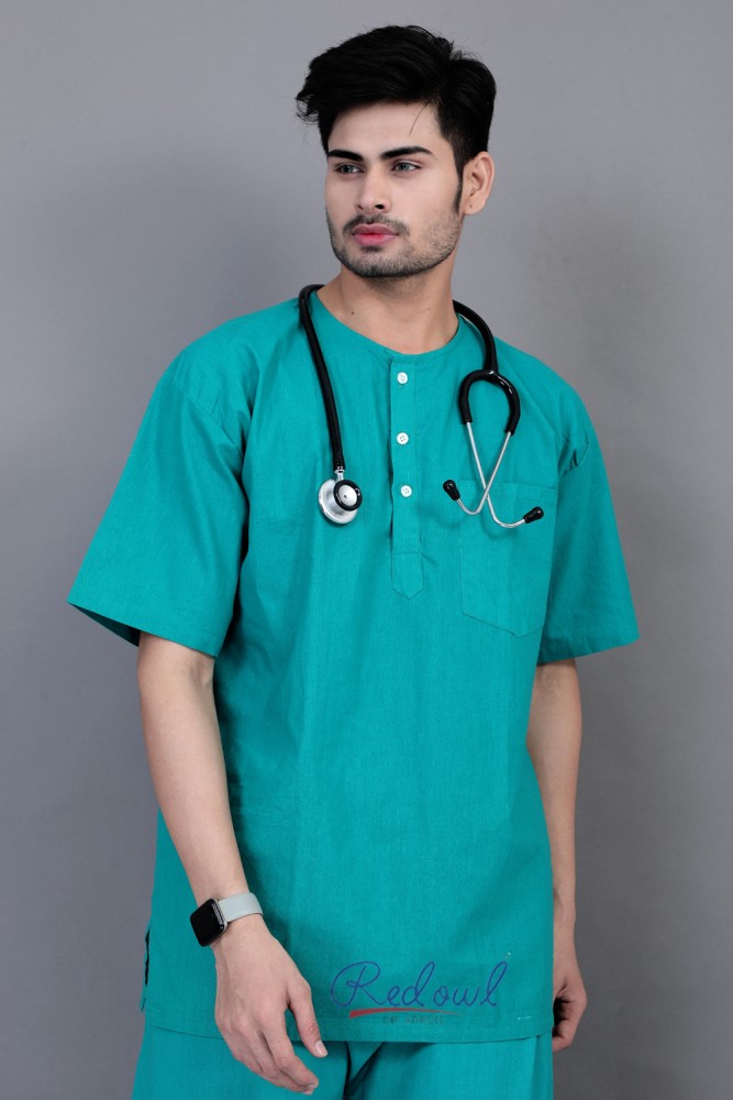 Doctor Unisex Scrub Coat Suit OT Dress Set V-Neck Top Cargo Trouse short  sleeves