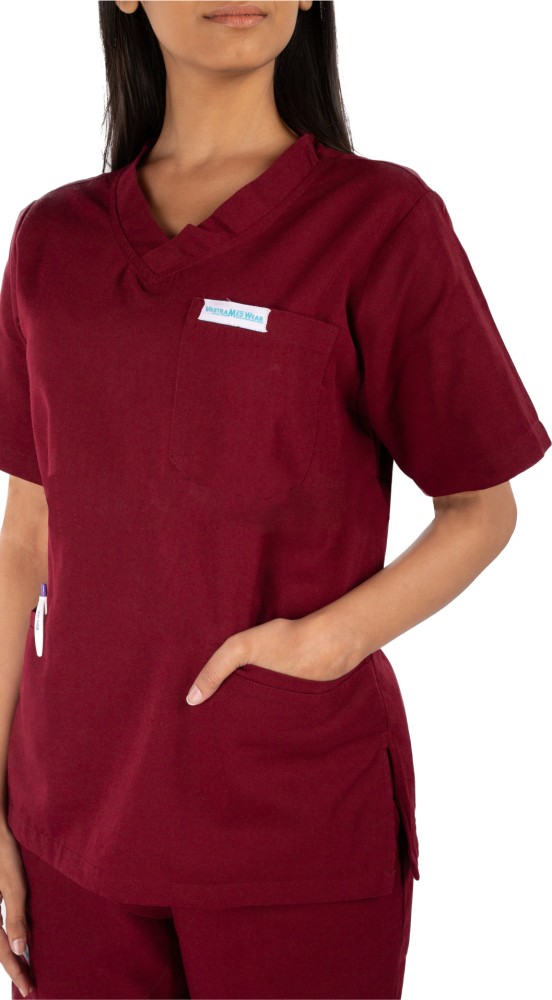 VastraMedwear Scrub Suit F M Maroon Shirt, Pant Hospital Scrub Price in  India - Buy VastraMedwear Scrub Suit F M Maroon Shirt, Pant Hospital Scrub  online at