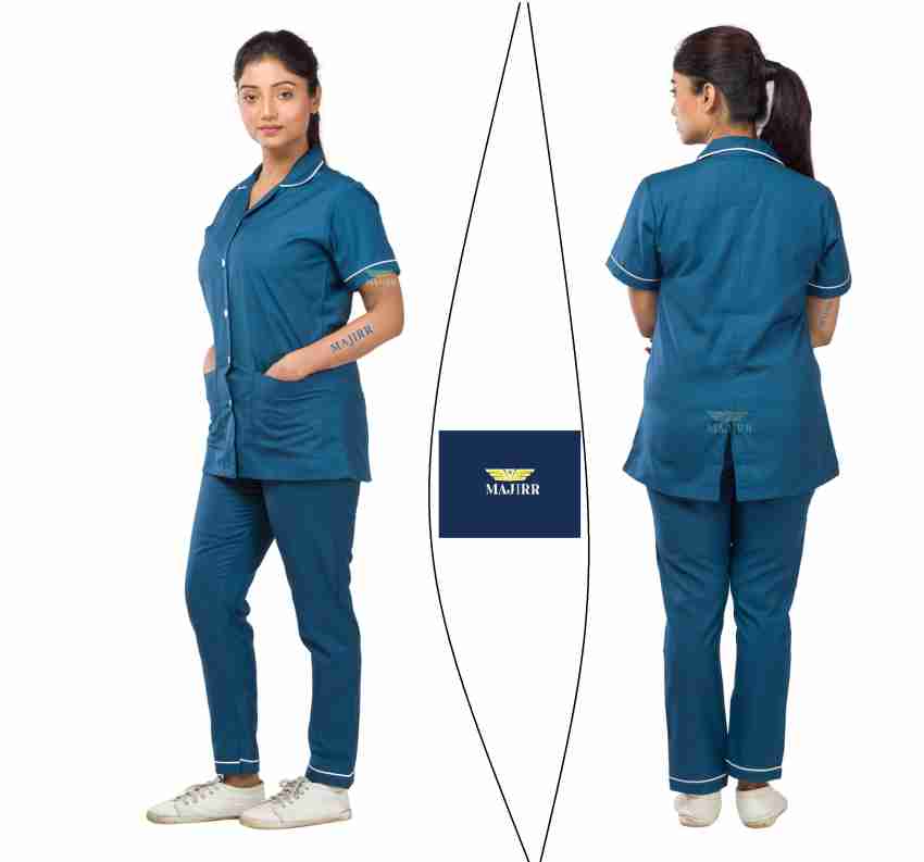 UNIFORM CRAFT Female Nurse Uniform  Hospital Staff, clinics, Home Health,  Nanny Uniforms for Women made of Polyester-Cotton (S, Green & Forest Green)  : : Industrial & Scientific