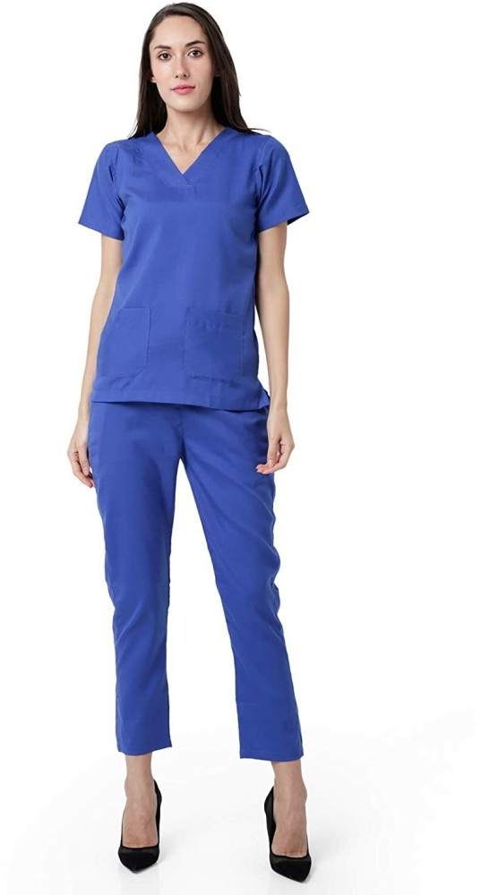 Doctor Unisex Scrub Coat Suit OT Dress Set V-Neck Top Cargo Trouse short  sleeves