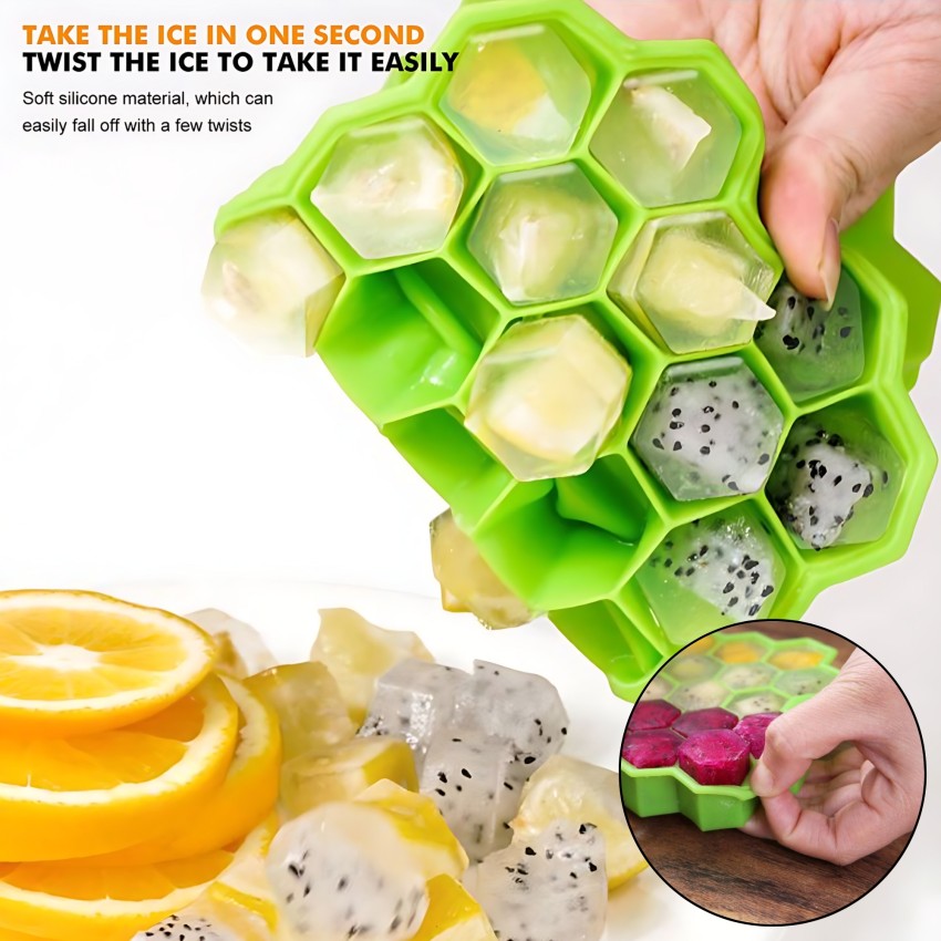 37 Lattice Ice Cube Trays Reusable Silicone Ice Cube Mold With