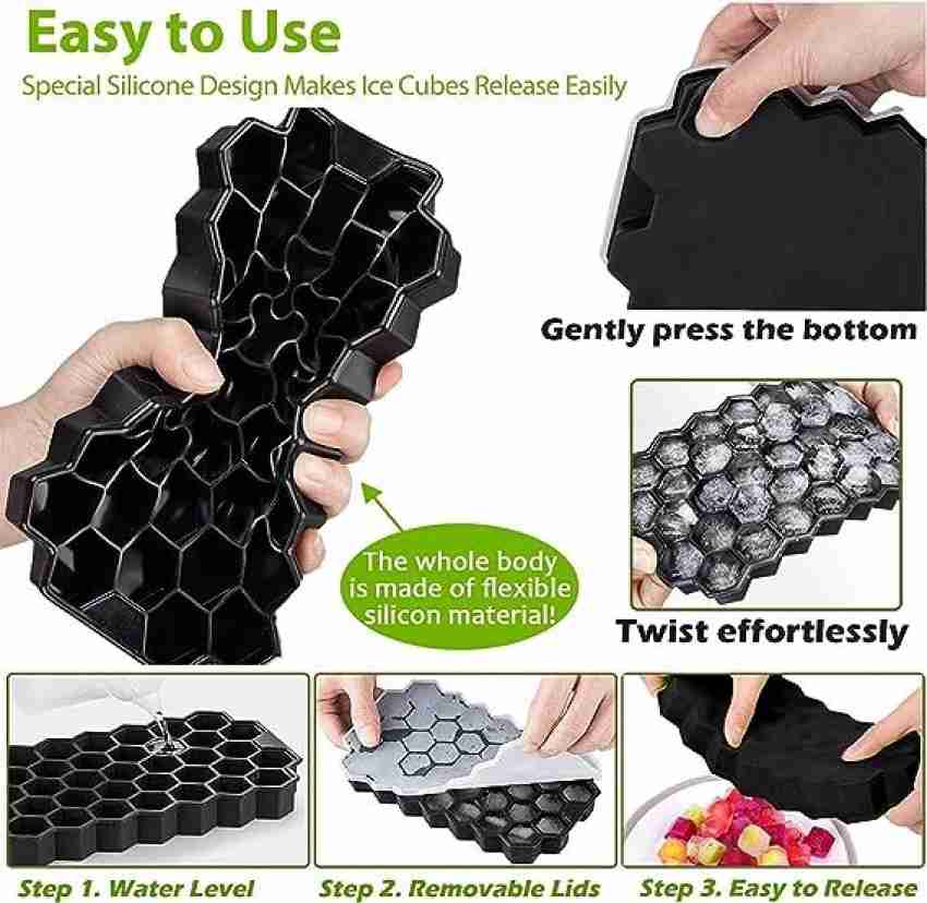 DHONI Silicone Hexagonal Ice Cube Tray