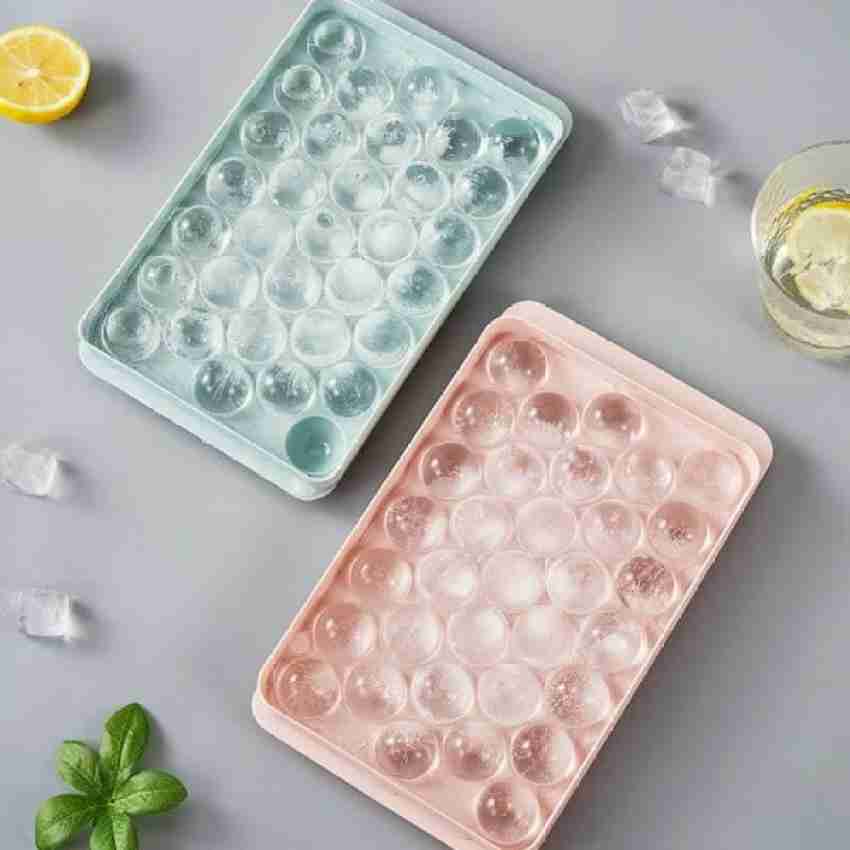 Round Ice Cube Tray With Lid Ice Ball Maker Mold For Freezer With Container  Mini Circle Ice