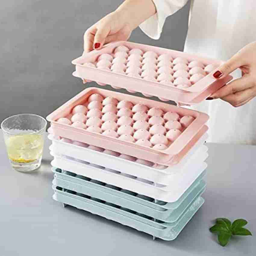 33 Grids Plastic Ice Cube Tray With Lid Round Ice Ball Maker Mold