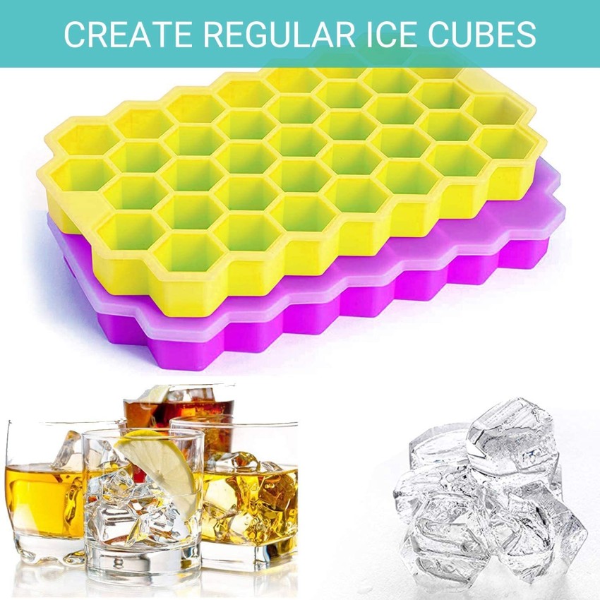 Buy SAMEZONE Ice Cube Tray for Freezer Flexible Silicone Honeycomb Design  37 Cavity Ice Cube Tray Flexible Honeycomb Silicone Ice Cube Trays 37  Cavity Ice trays for freezer Multicolor (Pack Of 1)