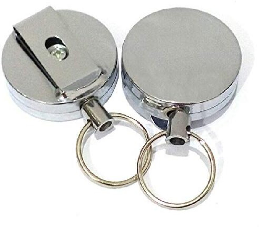 swabs Heavy Duty Metal ID Badge Holder Retractable id Card ( pack of 2 )  Key Chain Price in India - Buy swabs Heavy Duty Metal ID Badge Holder  Retractable id Card (