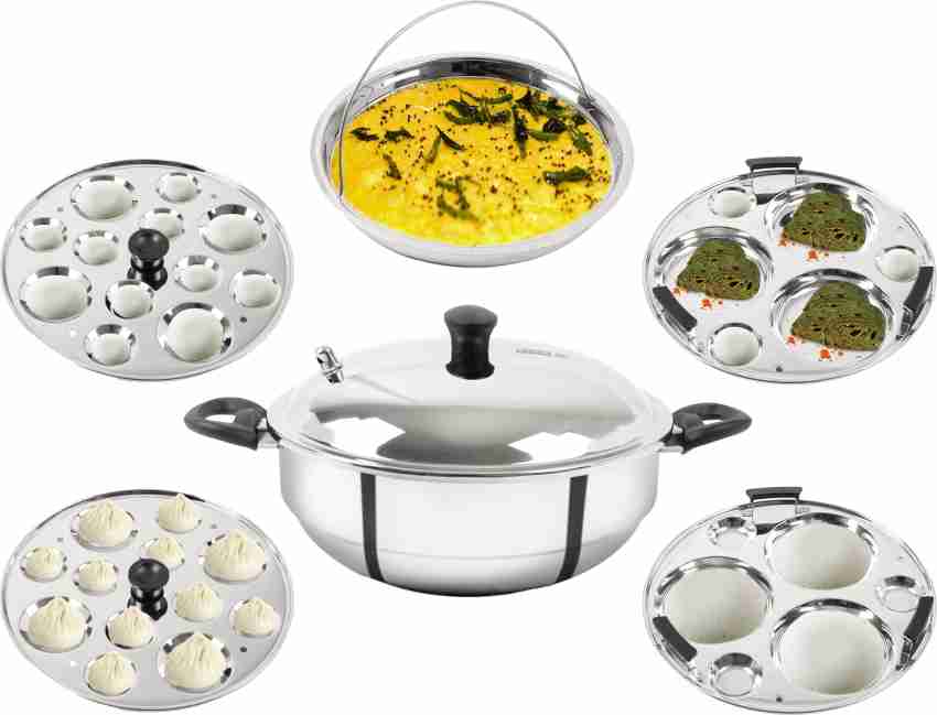 USHA SHRIRAM Triply Stainless Steel Kadai with Lid