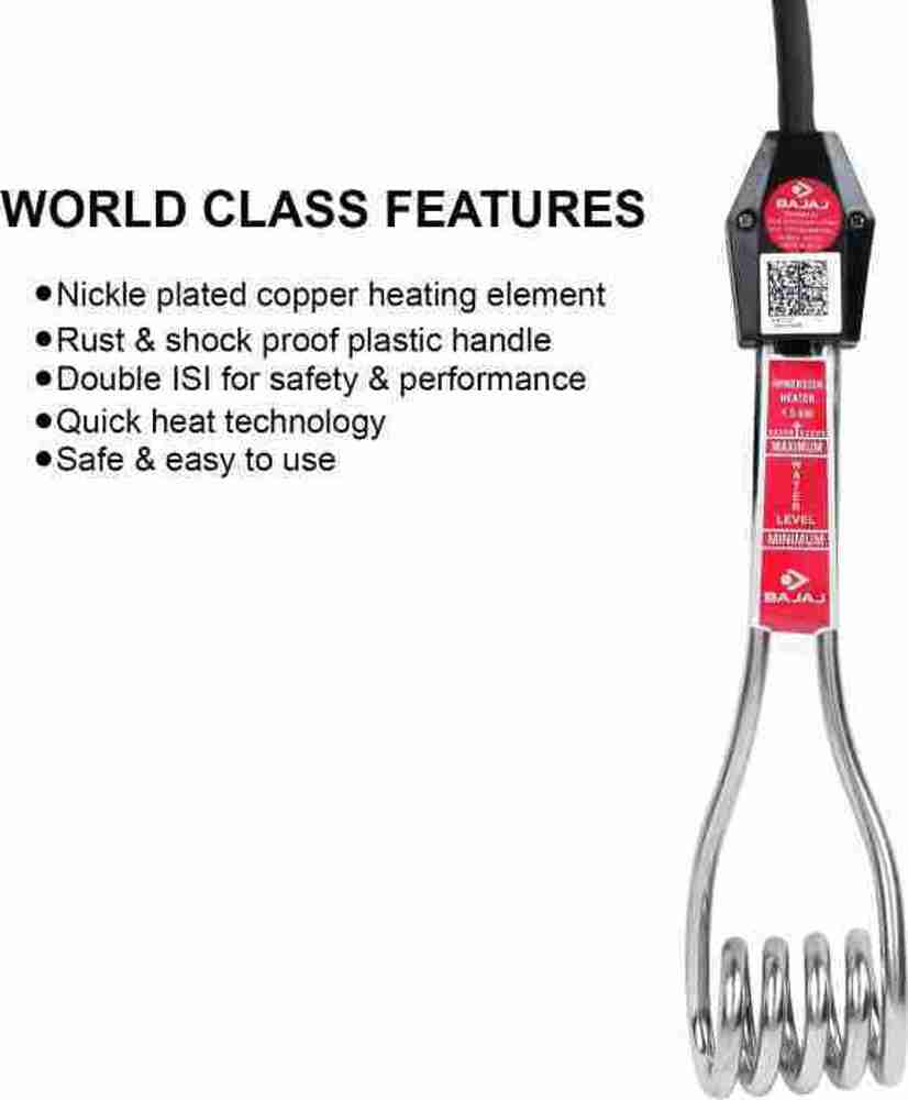 BAJAJ Immersion Water Heater 1500 W Shock Proof Immersion Heater Rod Price  in India - Buy BAJAJ Immersion Water Heater 1500 W Shock Proof Immersion  Heater Rod online at Flipkart.com