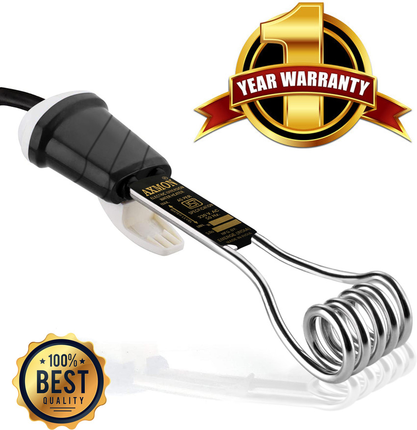 Axmon Immersion Rod Water Heater - 1500 Watt Portable Waterproof Shock  Proof Electric Immersion Rod with Stainless Steel Heating Element Hot Water  Heater 1500 W Immersion Heater Rod Price in India -