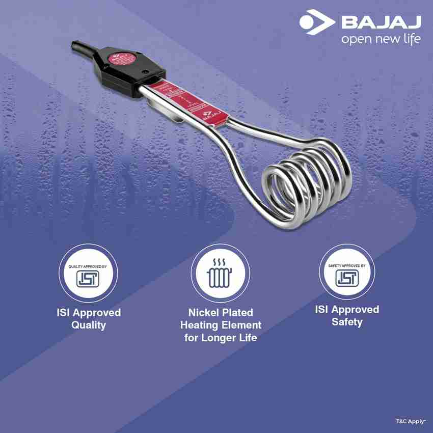 BAJAJ 1500W Immersion Water Heater Rod (Anti-Corrosive) with water level  Indicator 1500 W Immersion Heater Rod Price in India - Buy BAJAJ 1500W Immersion  Water Heater Rod (Anti-Corrosive) with water level Indicator