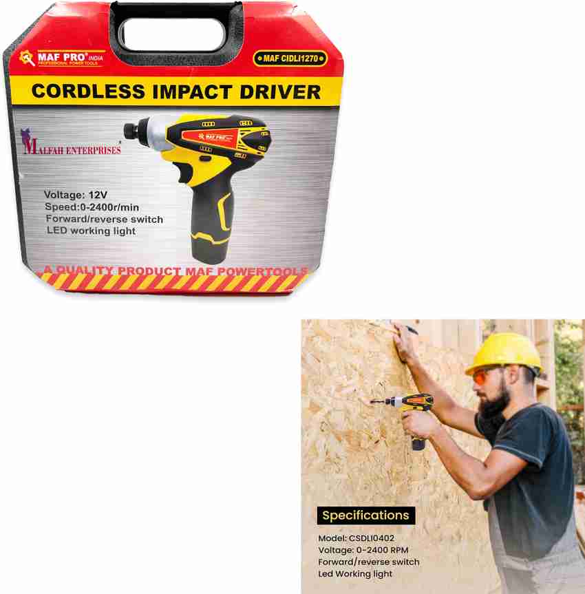 MALFAH ENTERPRISES MAF CIDLI1270 CORDLESS IMPACT DRIVER 1 BAT AND