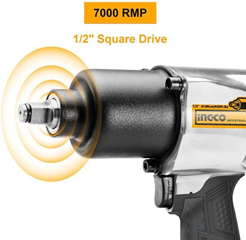 INGCO AIW12562 1 2 Square Drive Air Impact Wrench with 3 Pieces