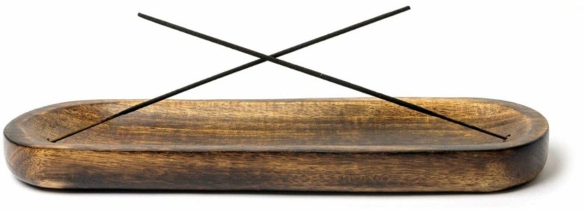 Om Shanti Brown Sheesam Wood Incense Ash Catcher