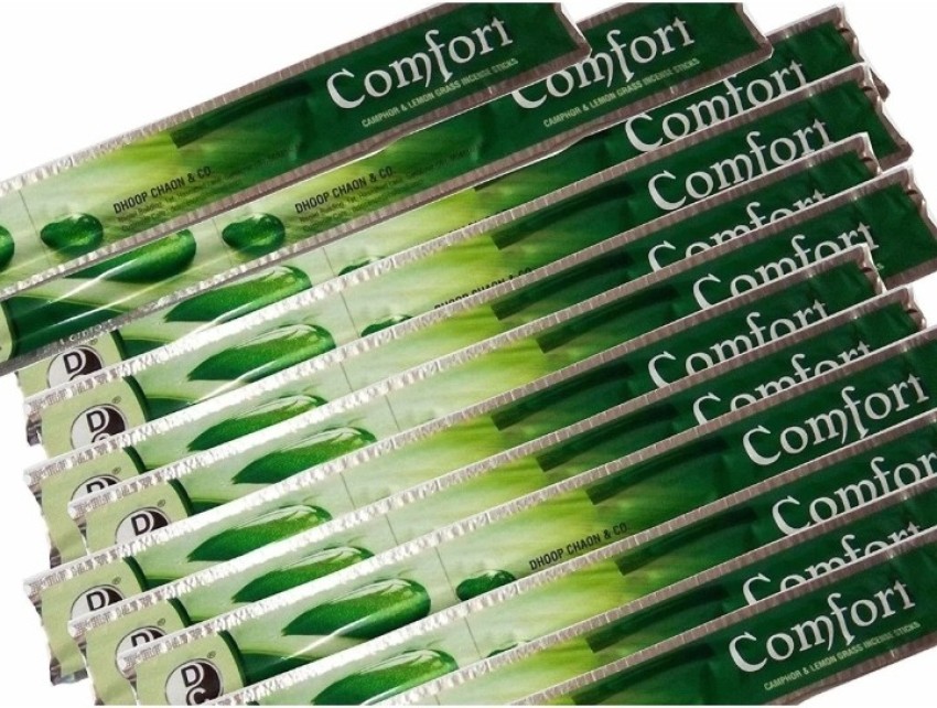 Dhoop Chaon & Co., Original Comfort Camphor and Lemon Grass Incense Sticks, Pack of 2, 120 Sticks Each