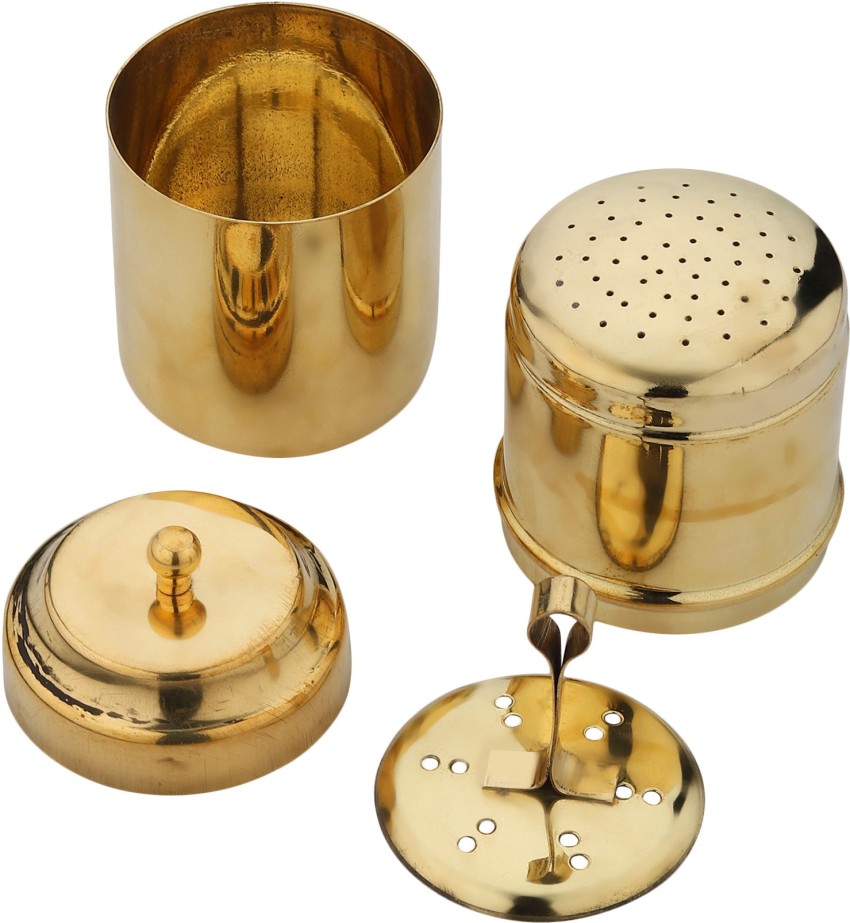 Traditional Filter Coffee Maker, Brass/South Indian Drip Style Decoction  Liquid Maker (250Ml, Ideal for 3 to 4 Cups Coffee)