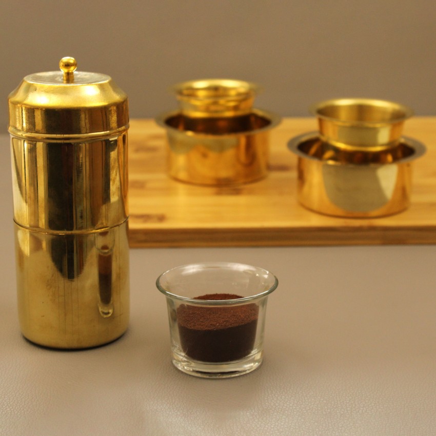 Brass South Indian Filter Coffee Percolator-Matt Finish with