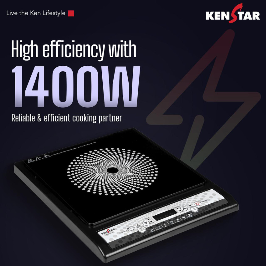 Kenstar 1400 W Induction Cooktop Push Button